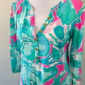 Lilly Pulitzer Pink and Green Cotton Dress